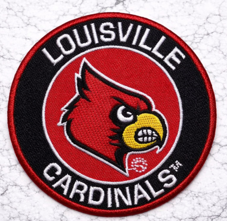 LOUISVILLE CARDINALS EMBROIDERED IRON/SEW ON PATCH 3" ROUND FAST FREE SHIPPING