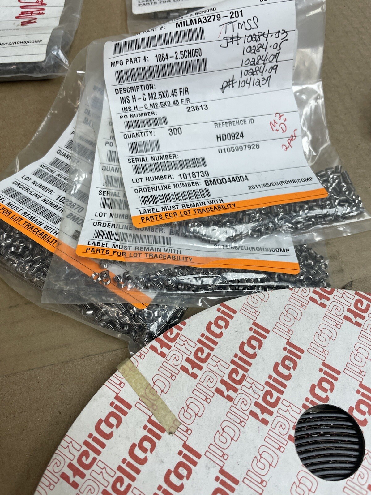 HELICOIL INSERTS 1 LOT VARIOUS SIZES
