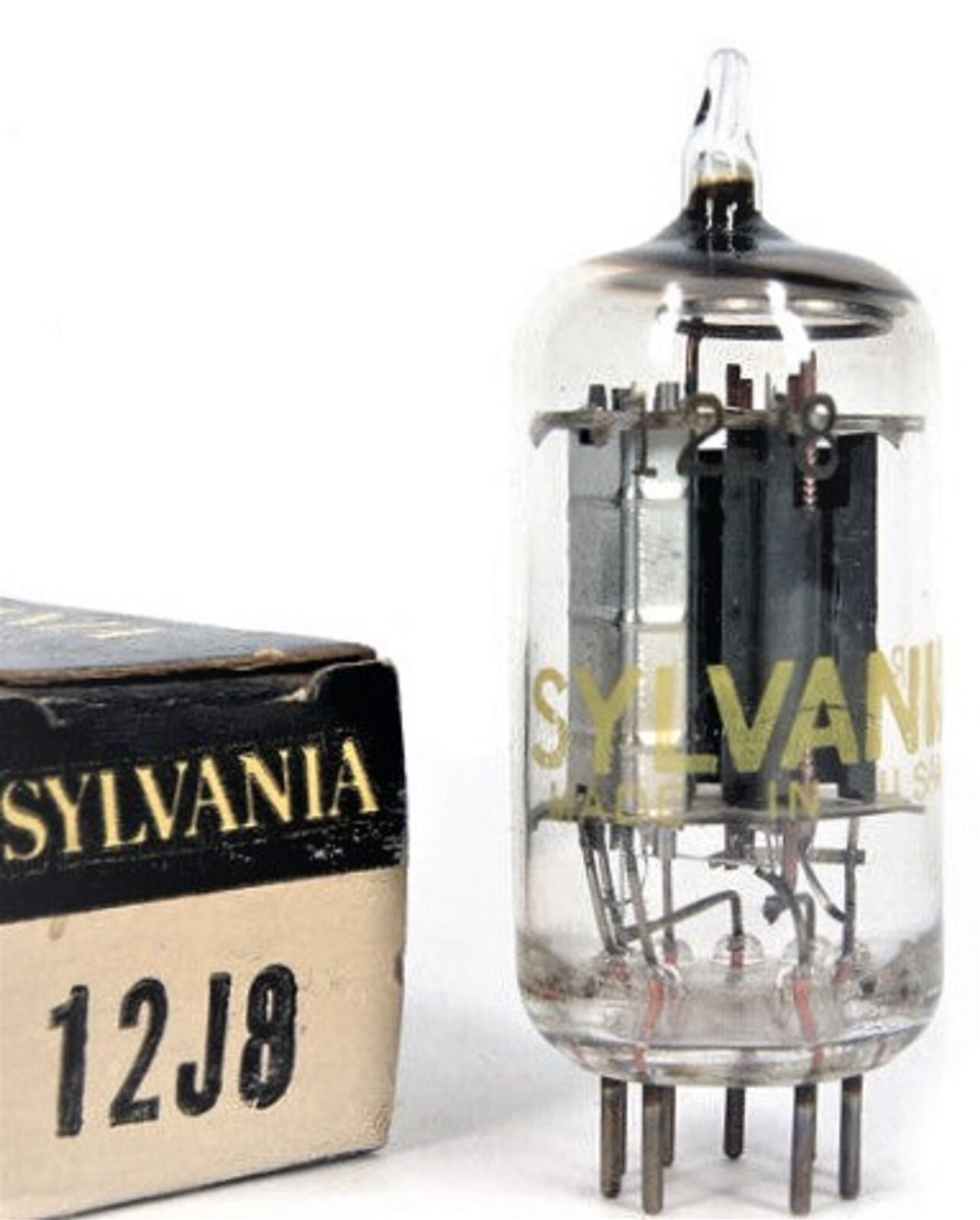 12J8 TUBE SYLVANIA NIB TESTED & BOXED VINTAGE COMMERCIAL SURPLUS