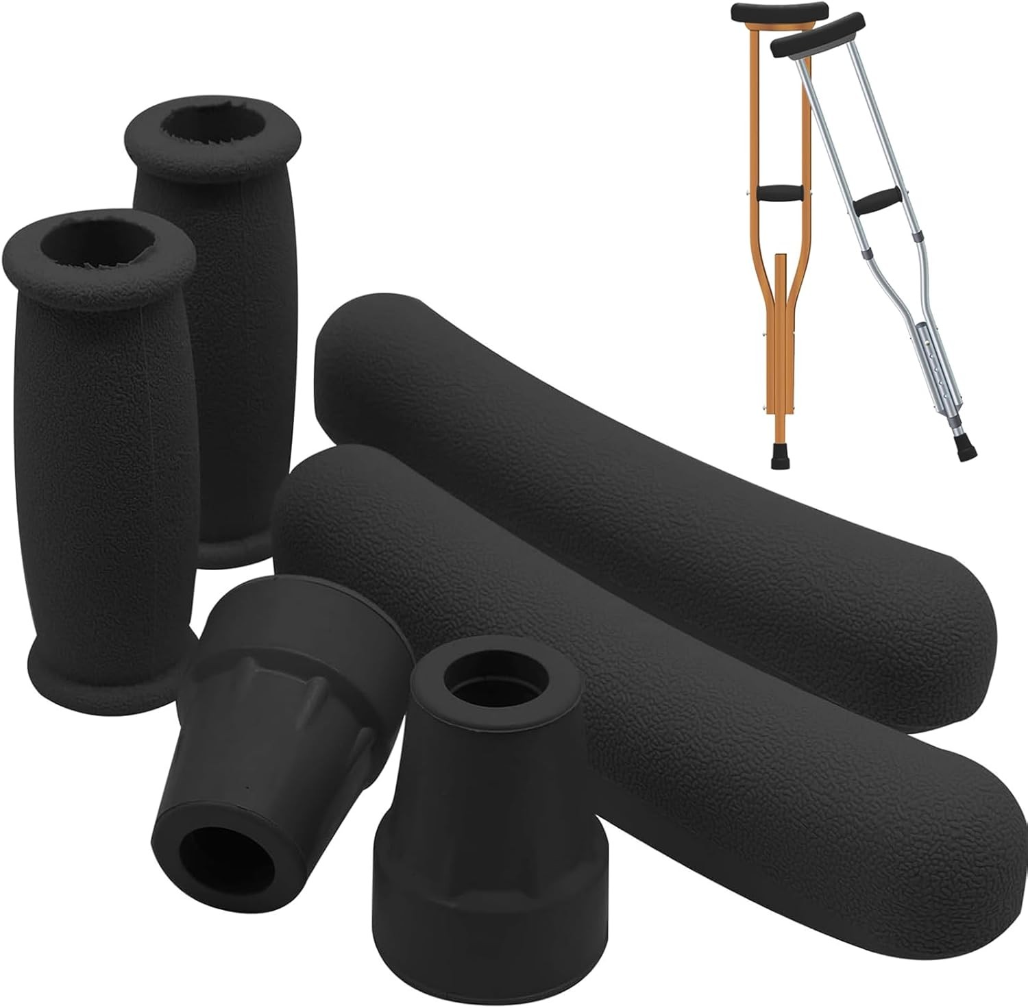 Crutch Padding and Crutches Accessories, Comfort Sets-Black