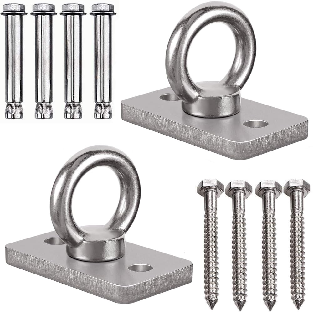 2 Pack Wall Ceiling Mount Bracket for Suspension Strap, Battle Rope Anchor Ce...