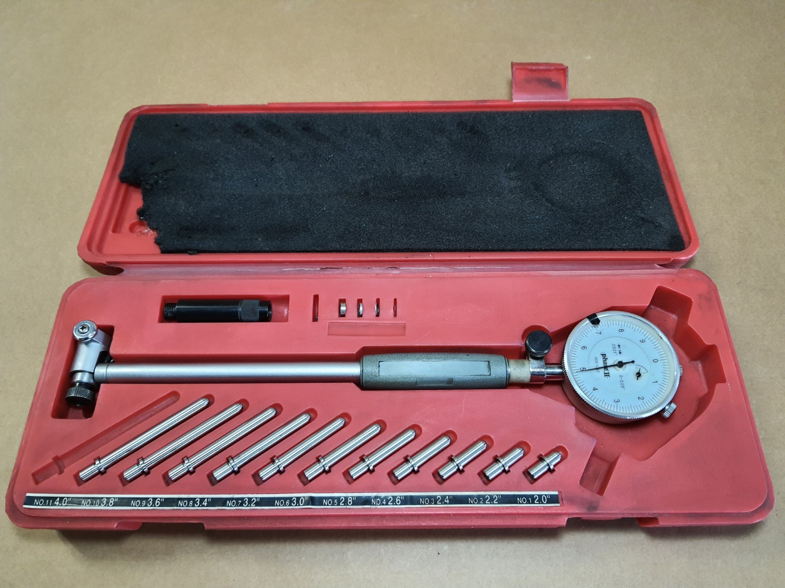 Dial Bore Gauge (2" - 5.8" Range) Equipped w/ PhaseII Indicator