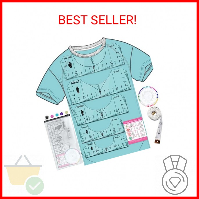 Vowlove T-Shirt Ruler for Precise Alignment, Center & Left Chest Placement Tool