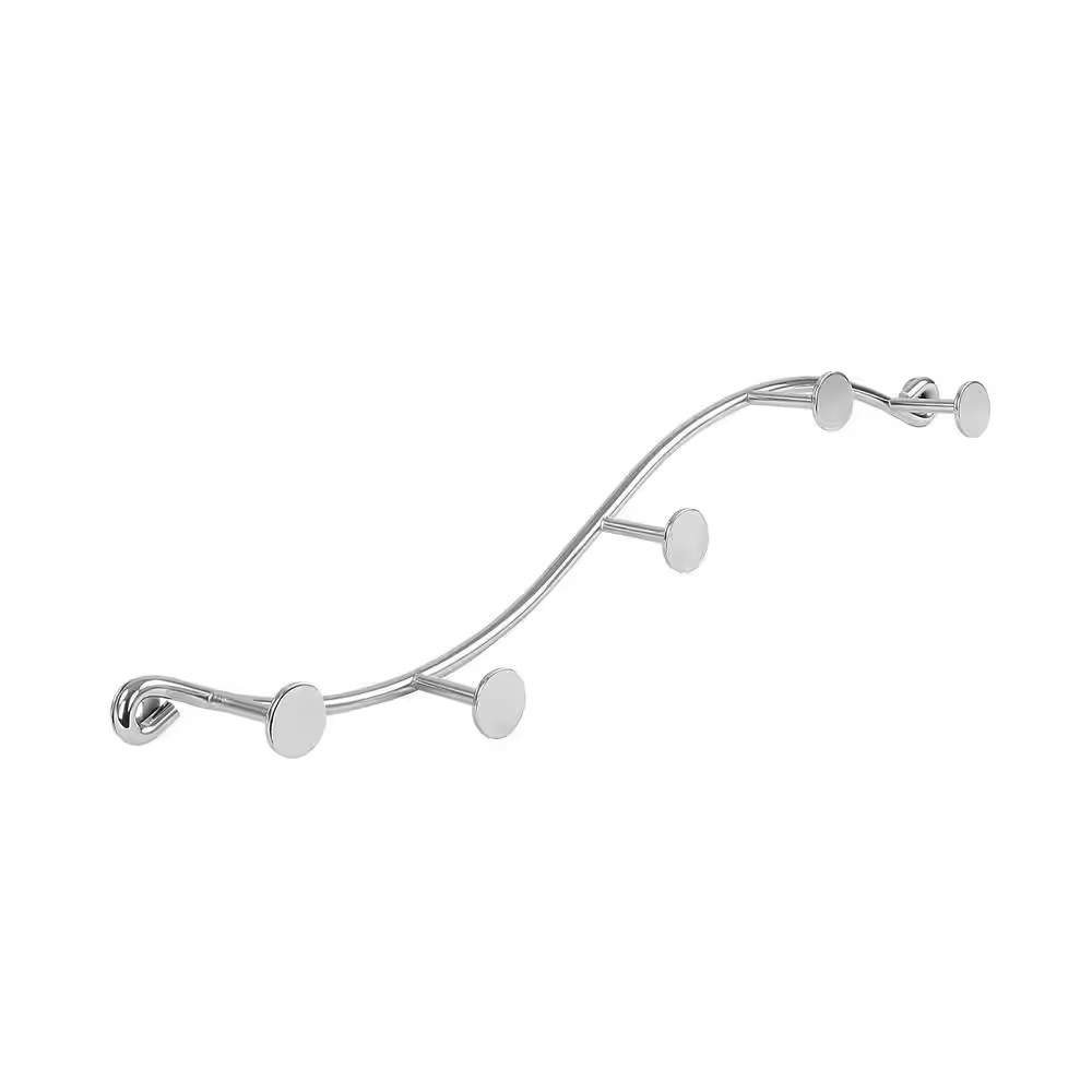 Sweep 5-Hook Single Wall Mount Rack in Chrome