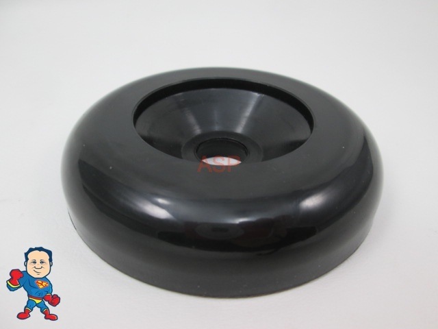 Spa Hot Tub Diverter Cap 3 5/8" Wide Black Smooth Non Buttress