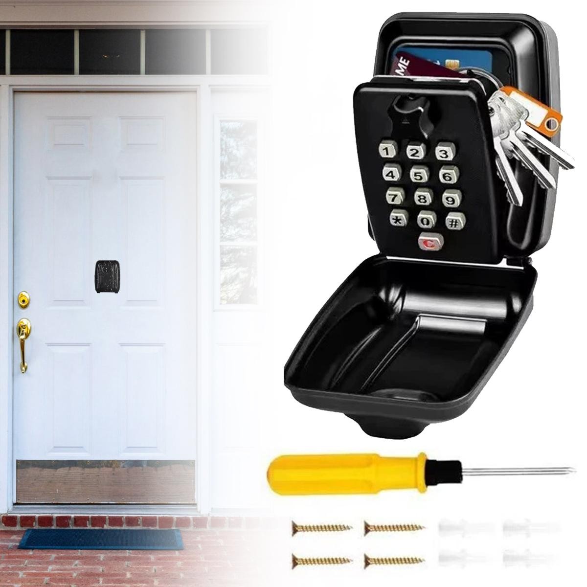 Secure Metal Key Safe Box with Waterproof Cover for Home, Gym, and Office Use
