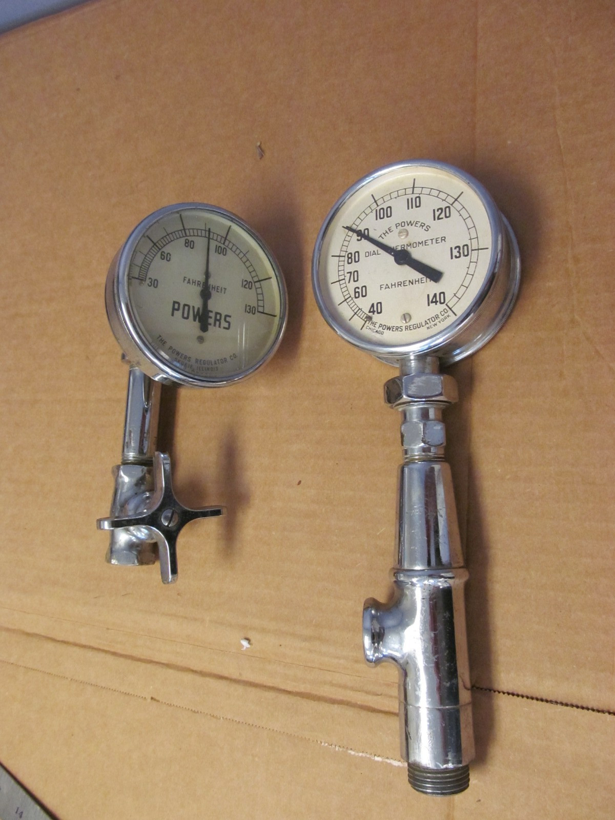 Estate Find:  LOT OF 2! Vintage The Powers Regulator Co. Fahrenheit Thermometer