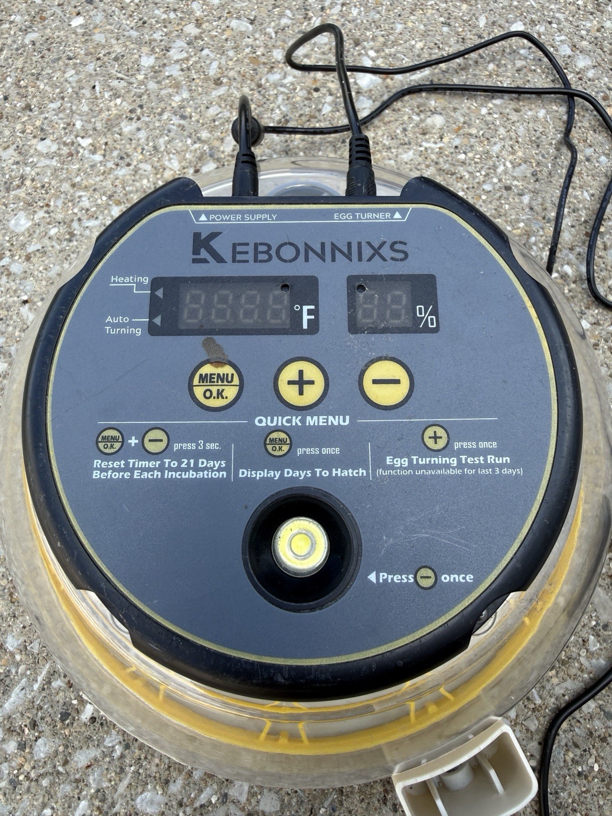 KEBONNIXS 12 Egg Incubator with Humidity Display Egg Candler Automatic Egg Turn