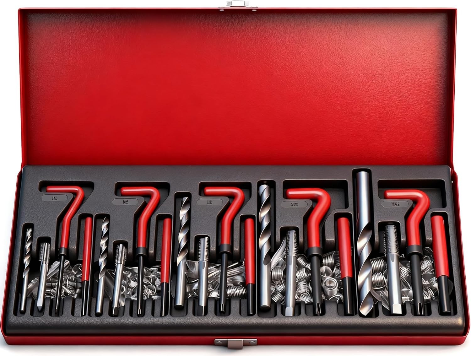 131PCS Helicoil Type Thread Repair Kit rethread Stripped Metric M5 M6 M8 M10 M12