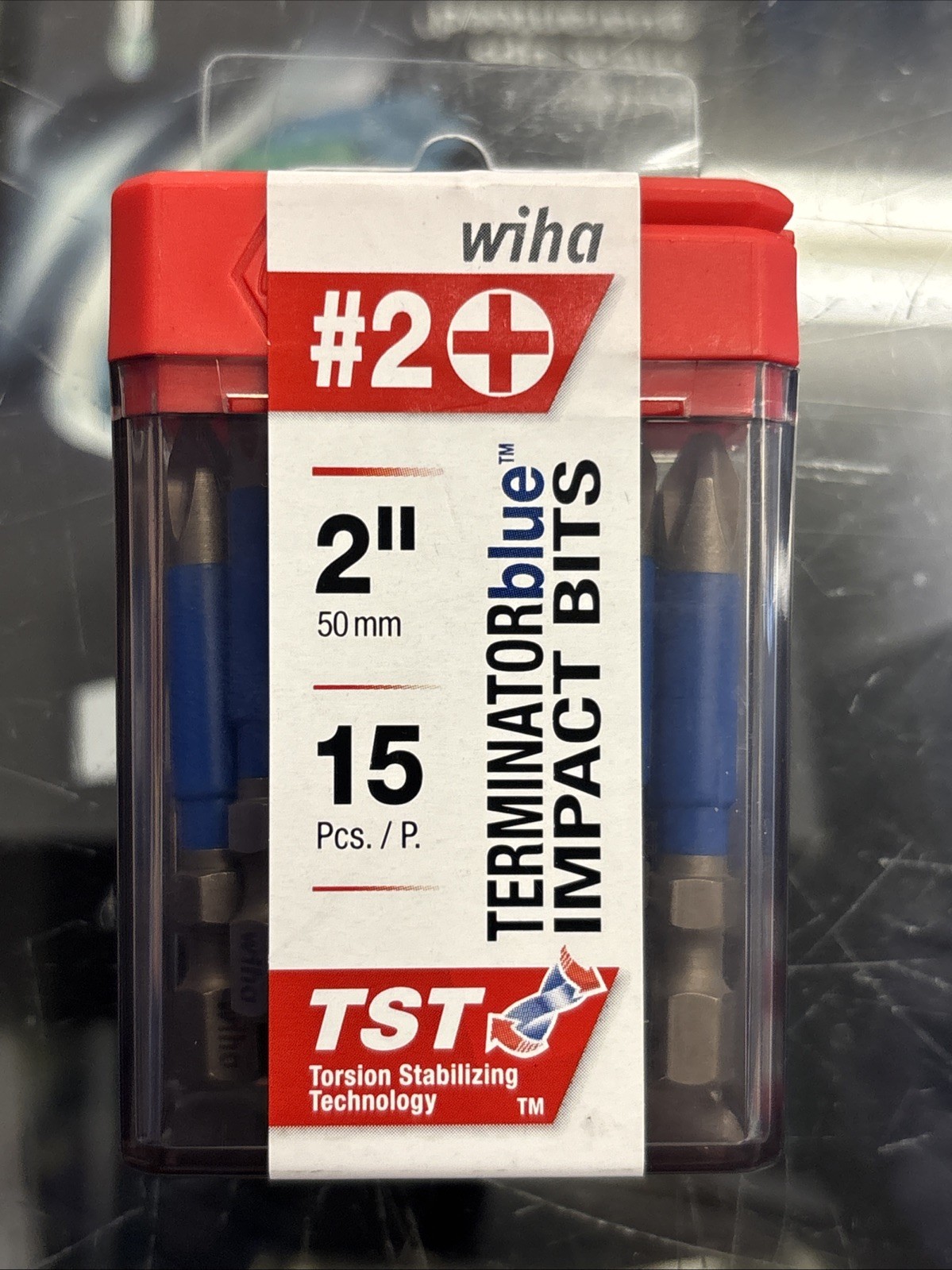 Wiha 70242 TerminatorBlue Impact Bit Phillips #2 - 2 Inch - 15 Pack