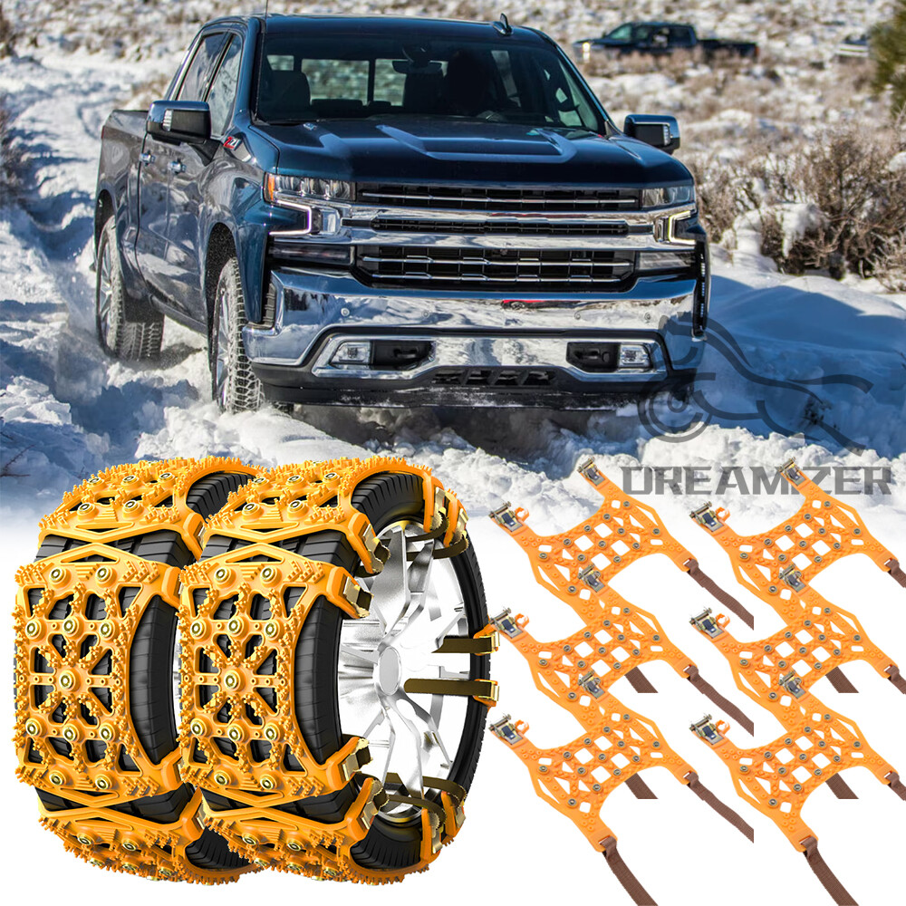 6PCS Car Wheel Snow Tire Chains Anti-Skid Emergency Winter For Chevy Silverado