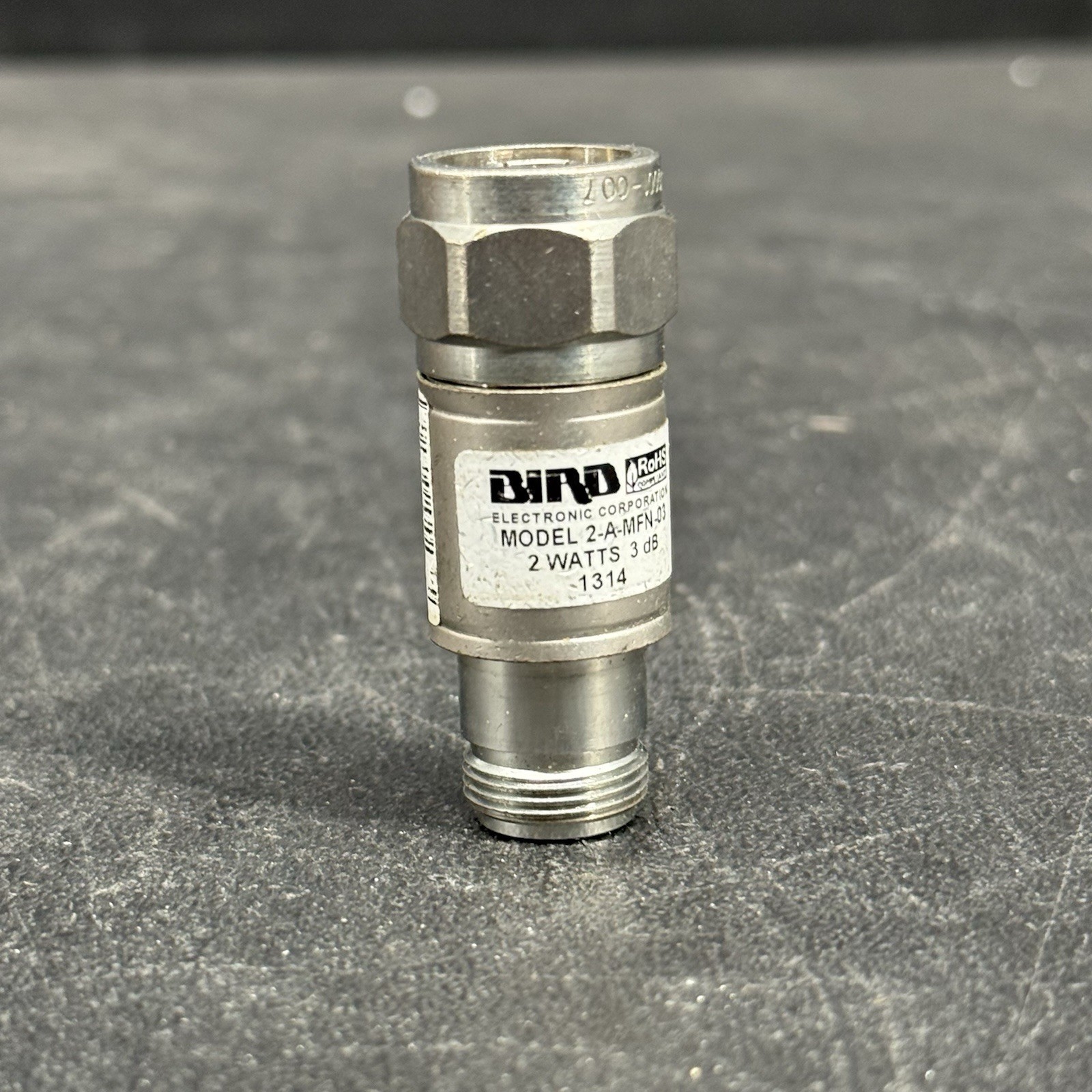 BIRD 2-A-MFN-03 RF COAXIAL ATTENUATOR 2W 3dB 4GHz MALE/FEMALE BNC CONNECTOR