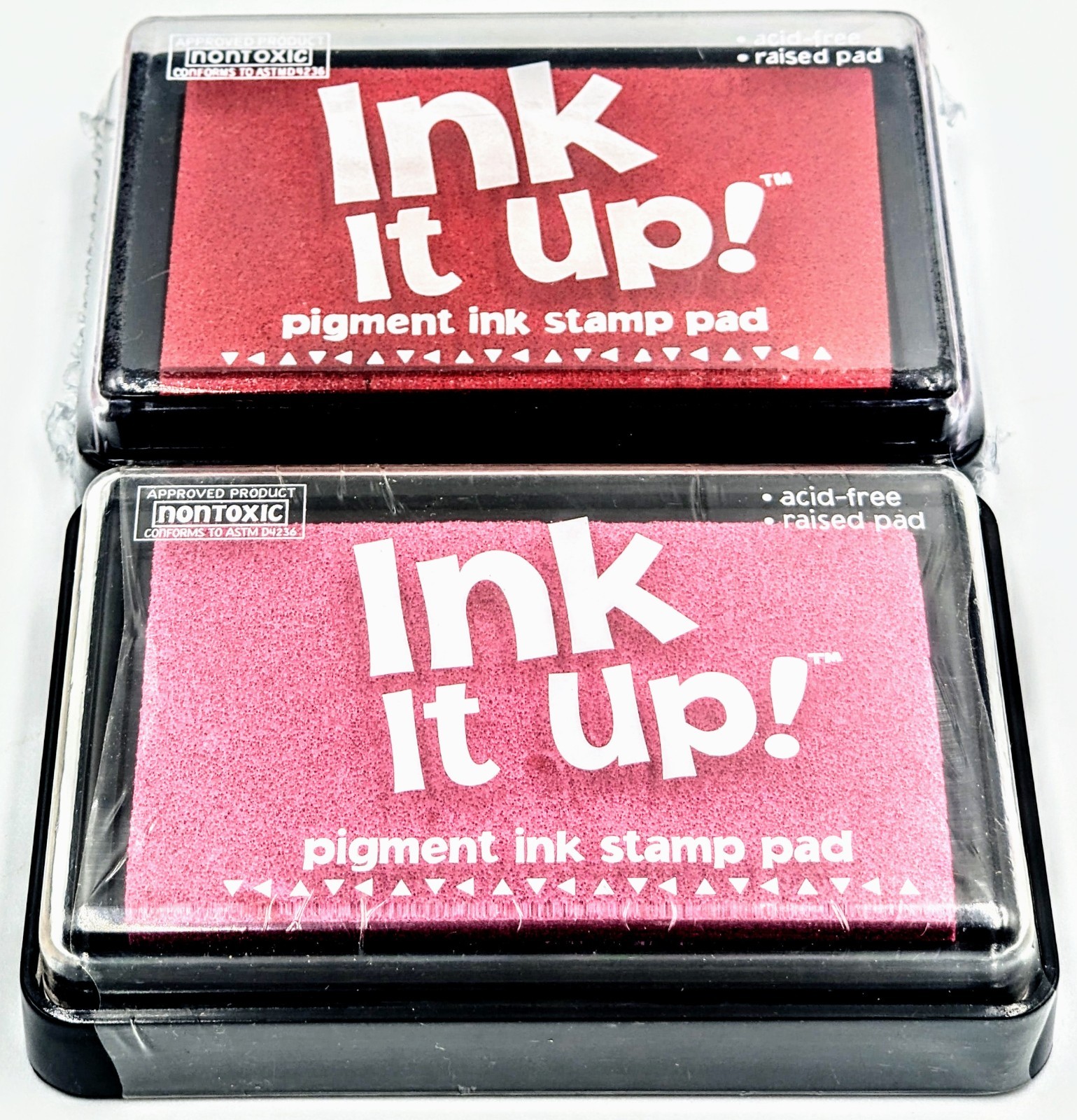 Lot of 2 Ink It UP! Pigment Ink Stamp Pad Cotton Candy True Red