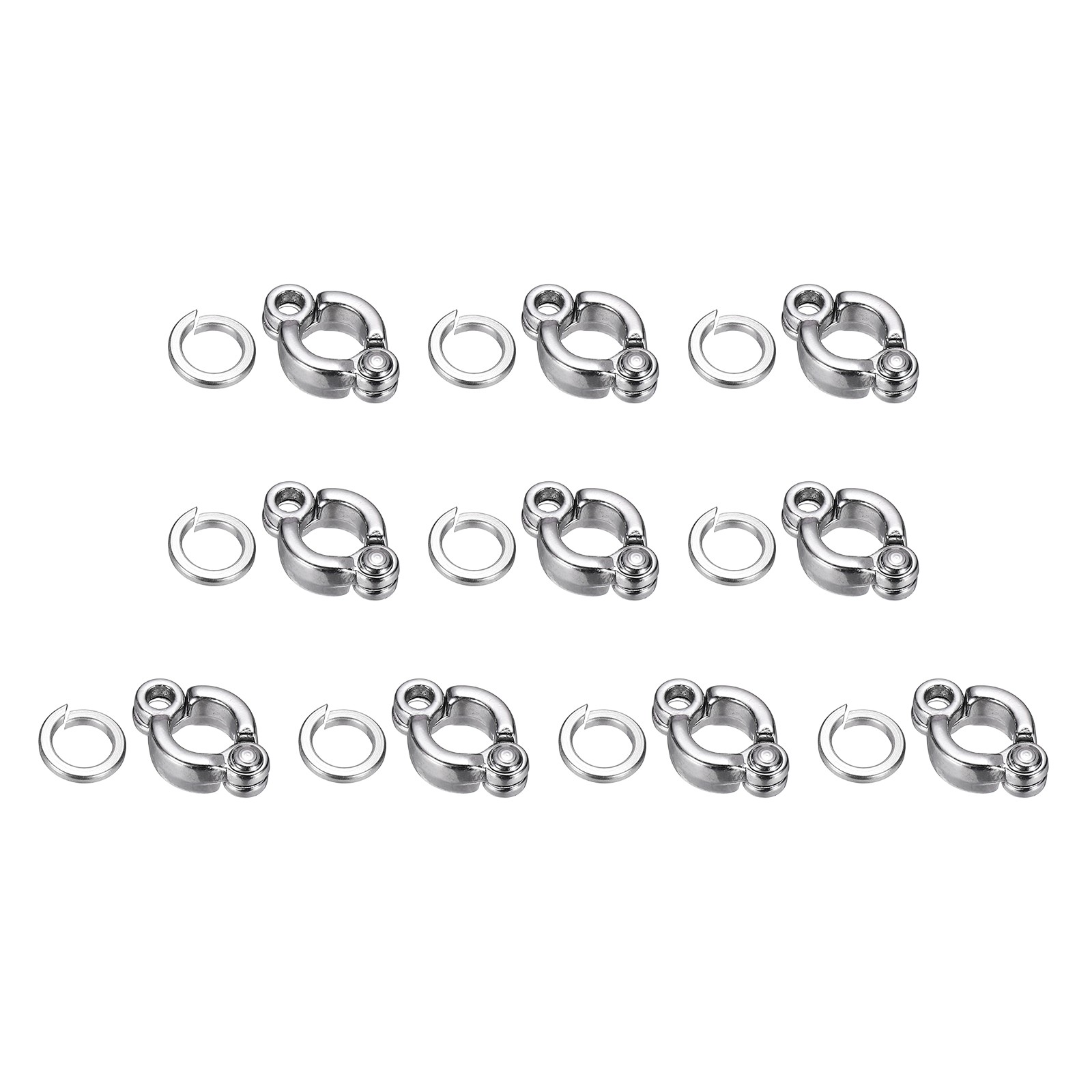 Bird Foot Rings Parrot Metal Leg Ring 5.5mm/0.22" ID Silver Tone 10 Set
