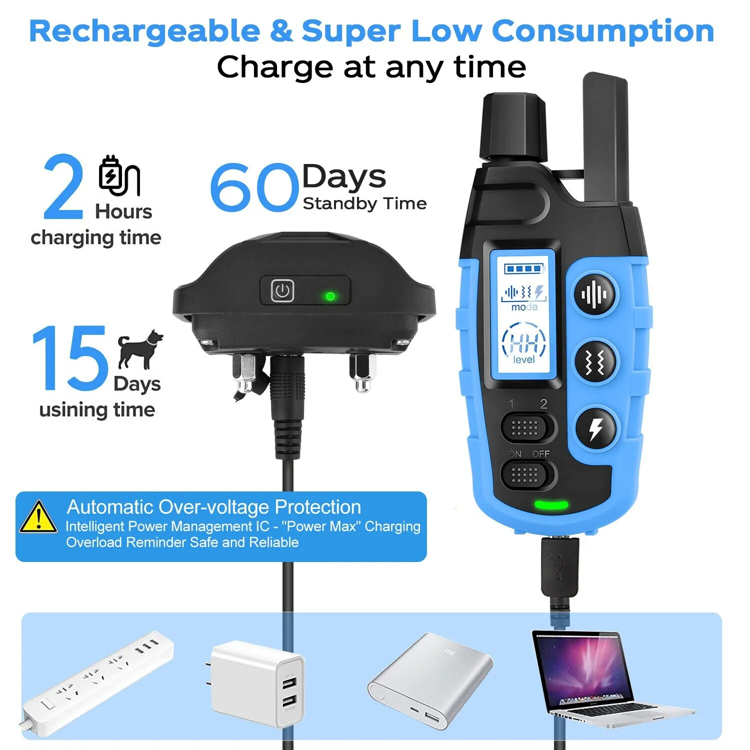Smart Pet 1100 Yard Remote Dog Training Shock Collar for Small Medium Large Dogs