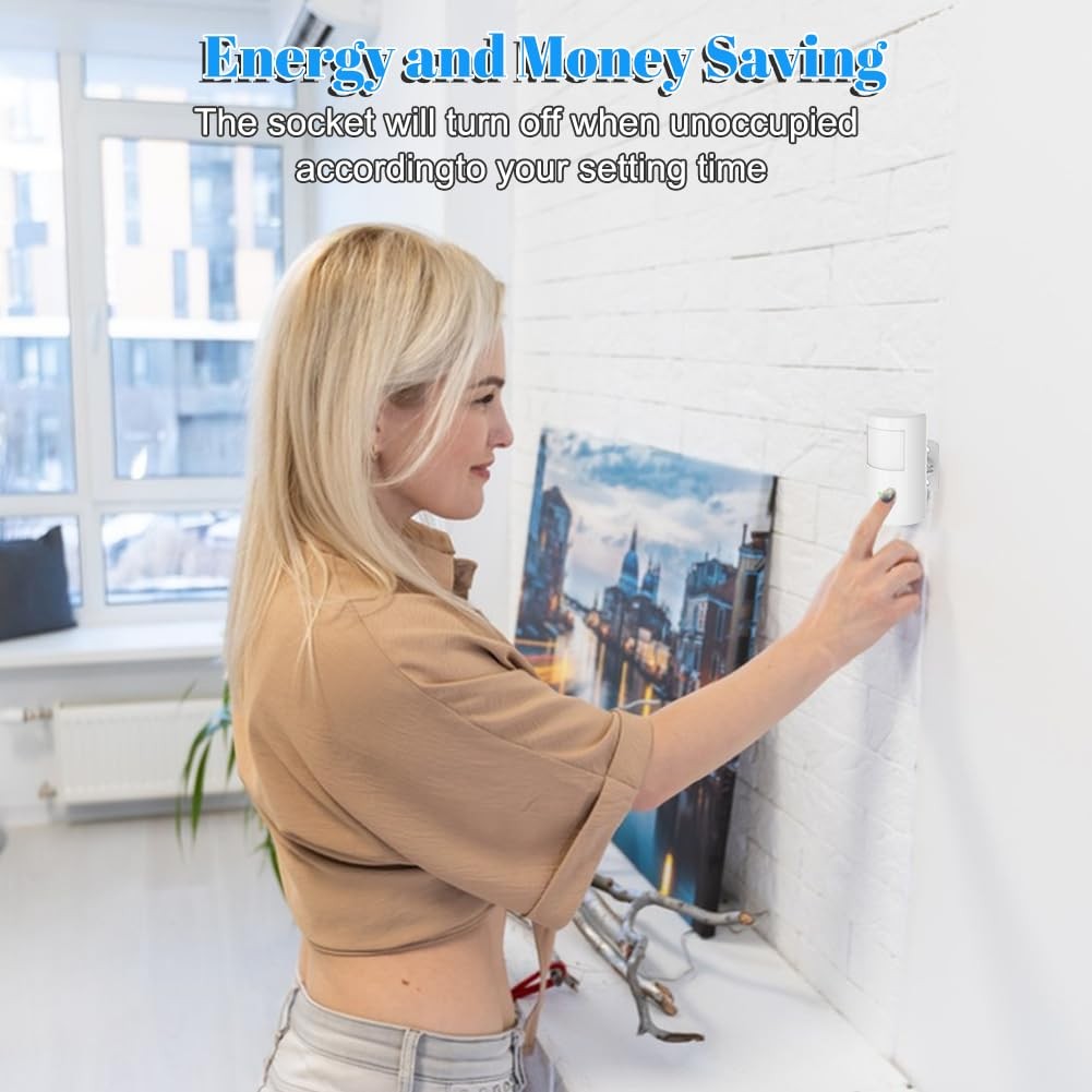 Motion Switch with Outlet, Wireless Motion Activated Light Control, Motion Ac...
