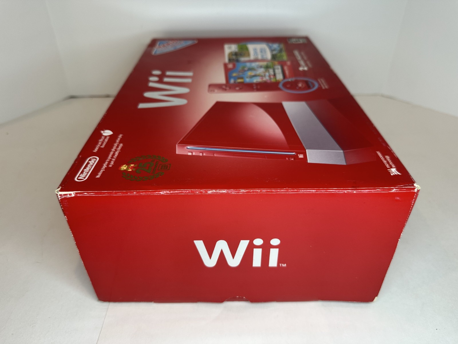 Nintendo Wii Red Console Mario 25th Anniversary Edition w/2 Games CIB Tested