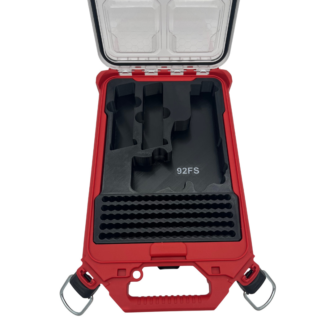 Beretta 92FS Insert for Milwaukee Packout – Holds 2 Mags + 95 Rounds