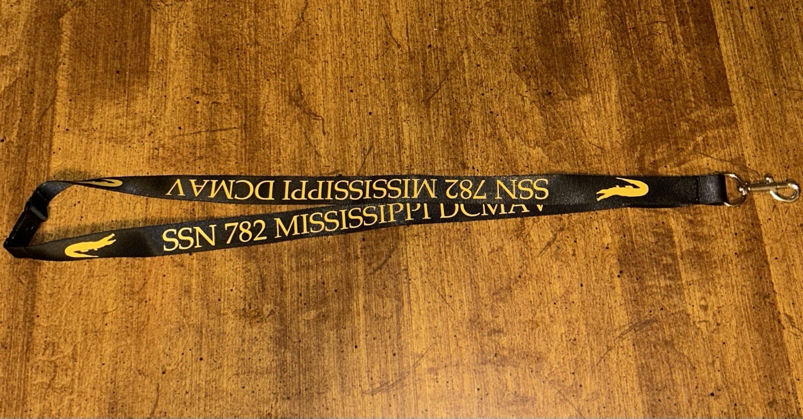 USS MISSISSIPPI SSN-782 DCMAV Black & Gold Key / ID Badge Detachable Lanyard