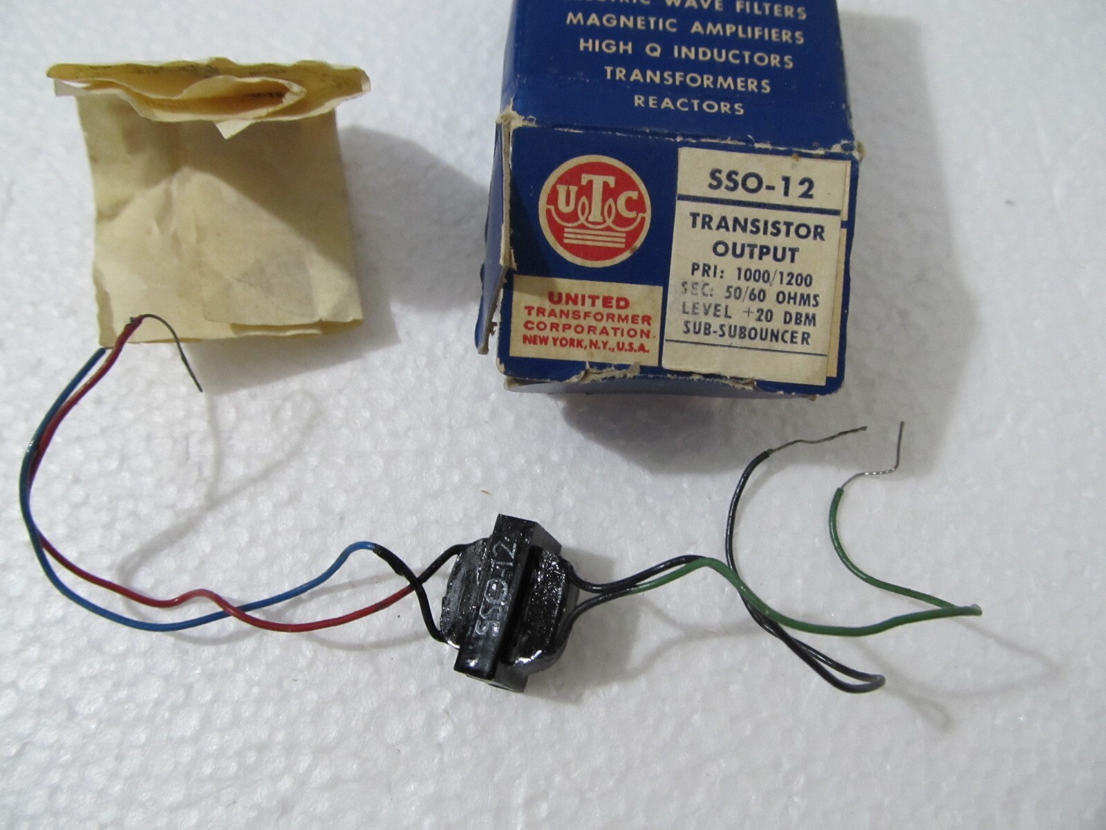 UTC SSO-12 Sub-Subouncer Pri: 1000/1200, Sec: 50/60 Ohms, Level +20 DBM