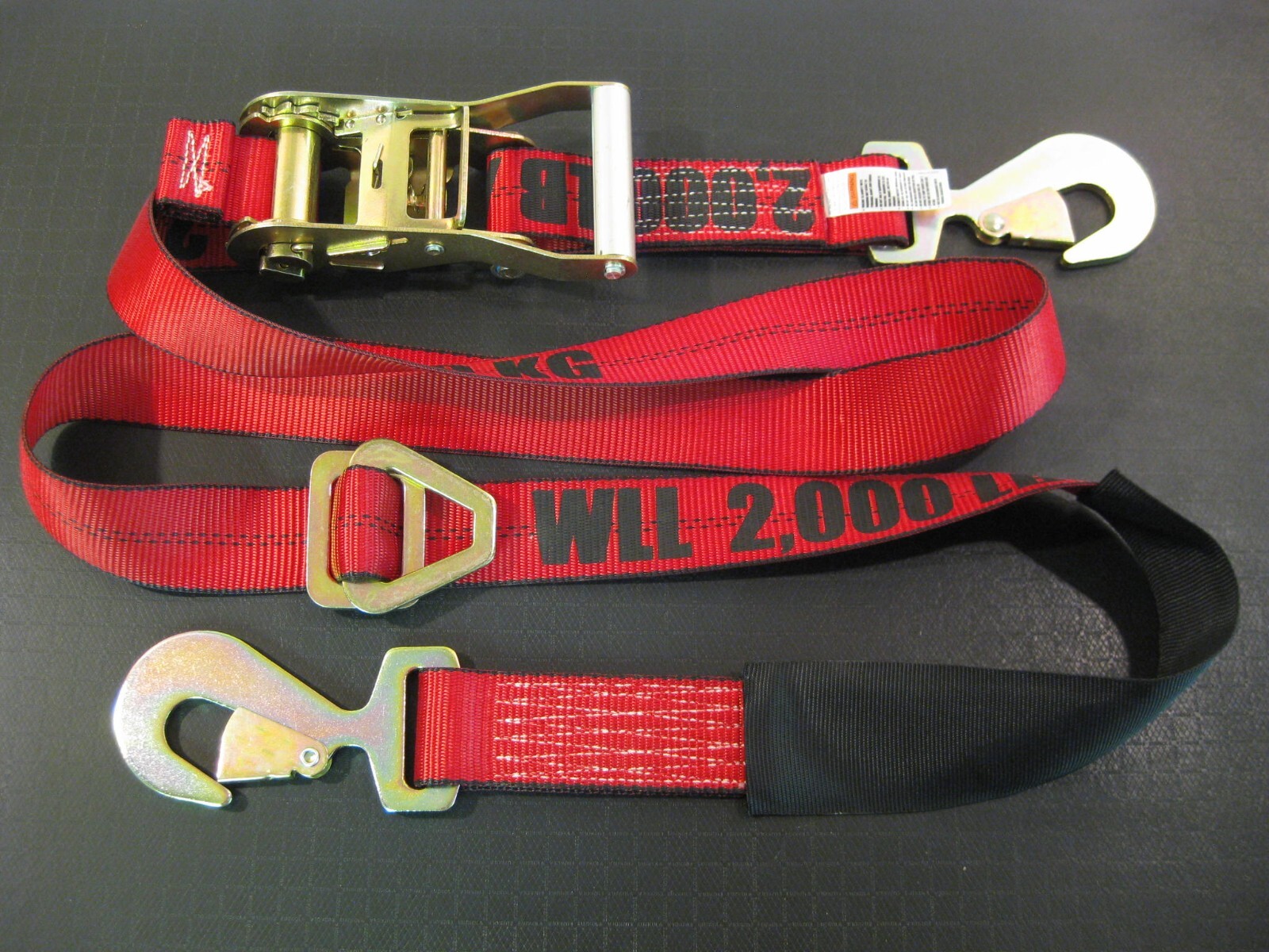 8 Axle Straps Race Car Trailer Car Hauler Tie Down Ratchet Strap Flatbed Tow RED
