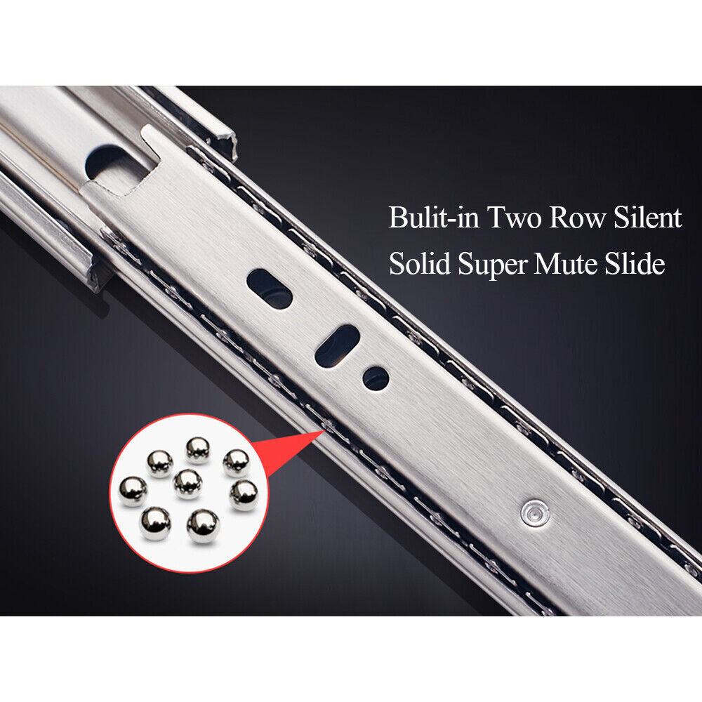 10 Pair Full Extension 100lb Ball Bearing Drawer Slides Soft/Self Close 10"-24"