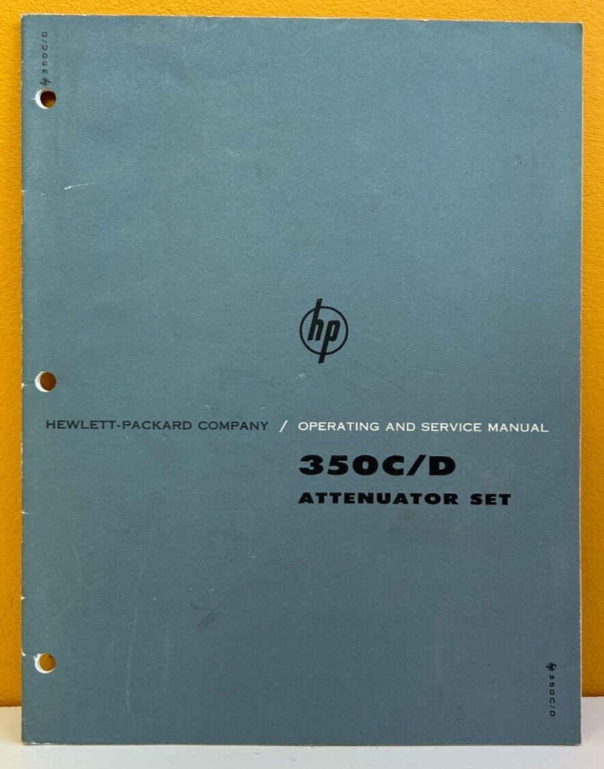 HP / Agilent 350C/D Attenuator Set Operating & Service Manual.