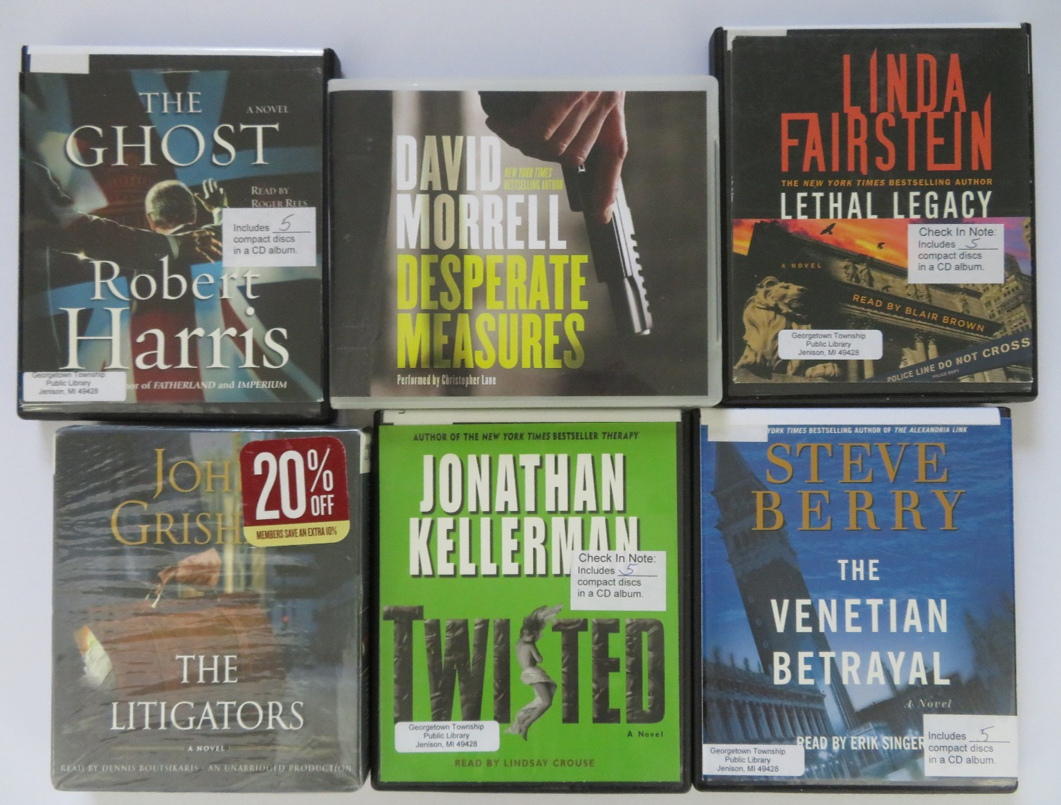 Lot of 6 Audiobooks on CD - Suspense - The Ghost TWISTED Lethal Legacy DESPERATE