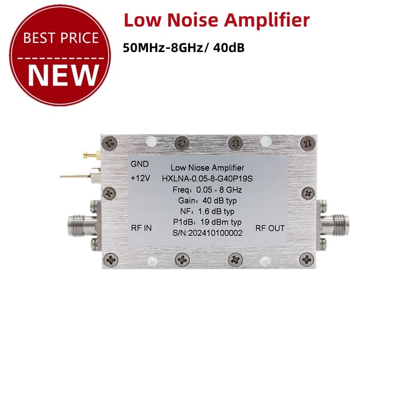 HXLNA-0.05-8-G40P19S 50MHz-8GHz 40dB Low Noise Amplifier 40 dB LNA 12V