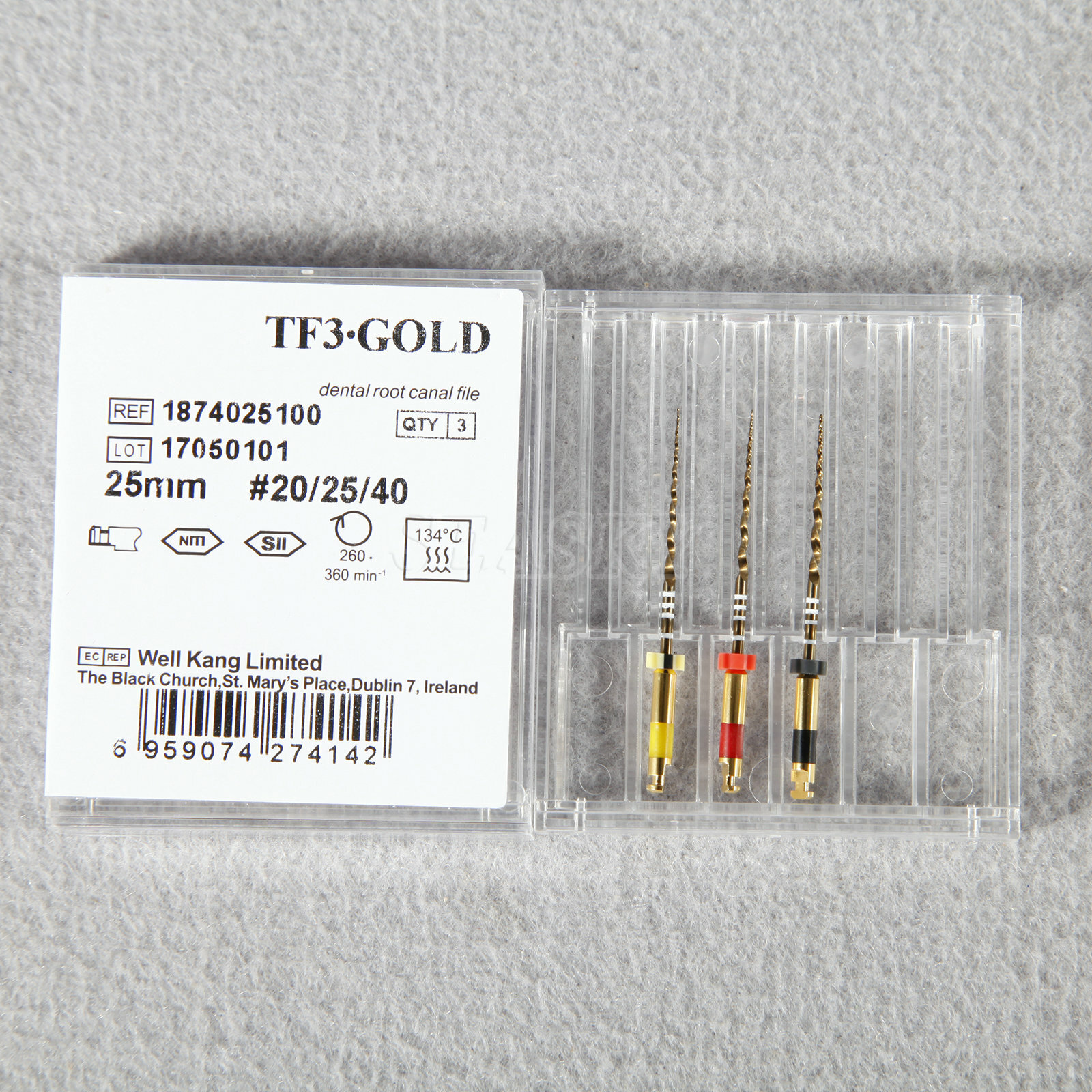 3 pcs/1 pack Dental Endodontic Reciprocating Niti TF3 Files 25mm #20 #25 #40