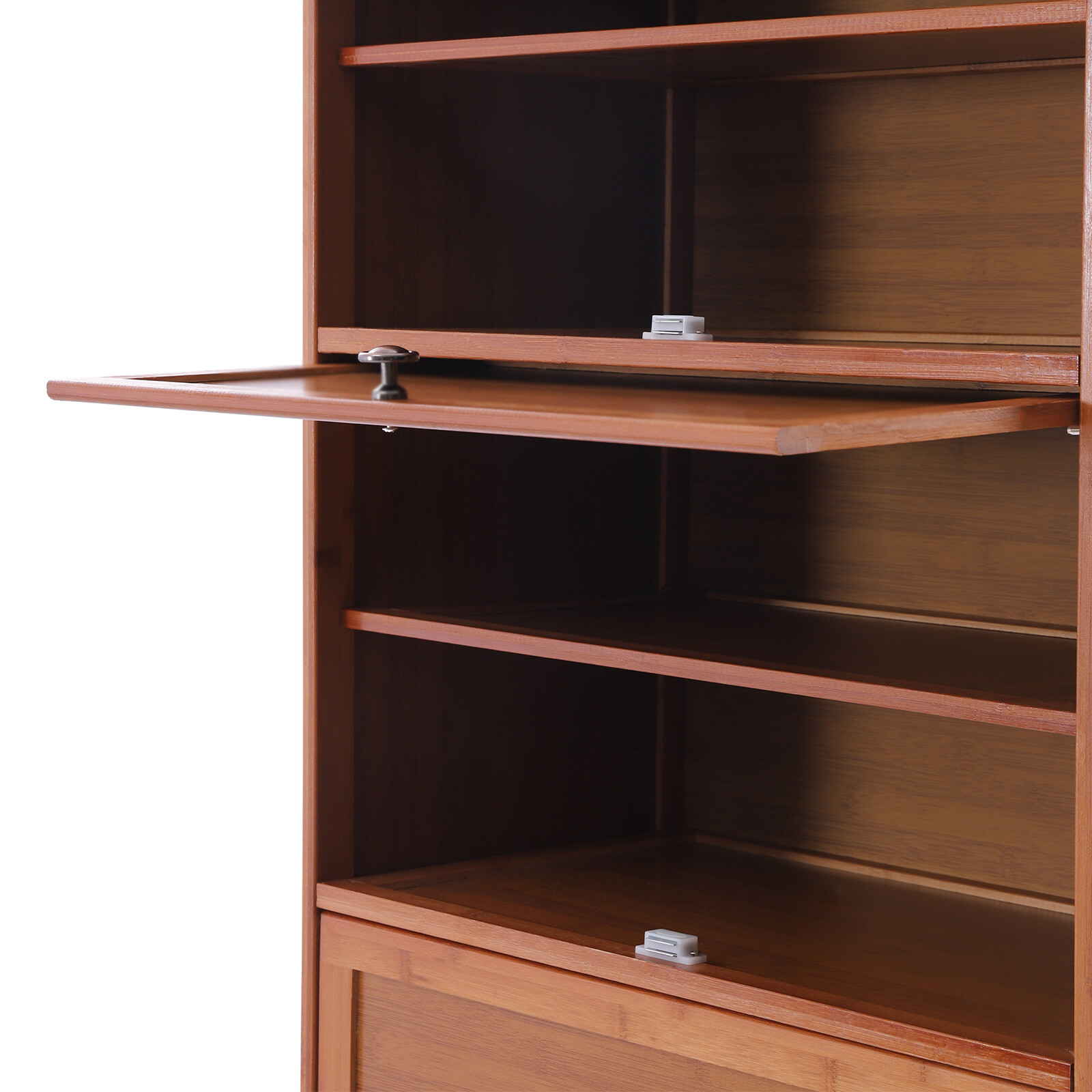 10 Tier 30 Pairs Shoe Cabinet with Doors Wood Stand Shoe Organizer for Entryway