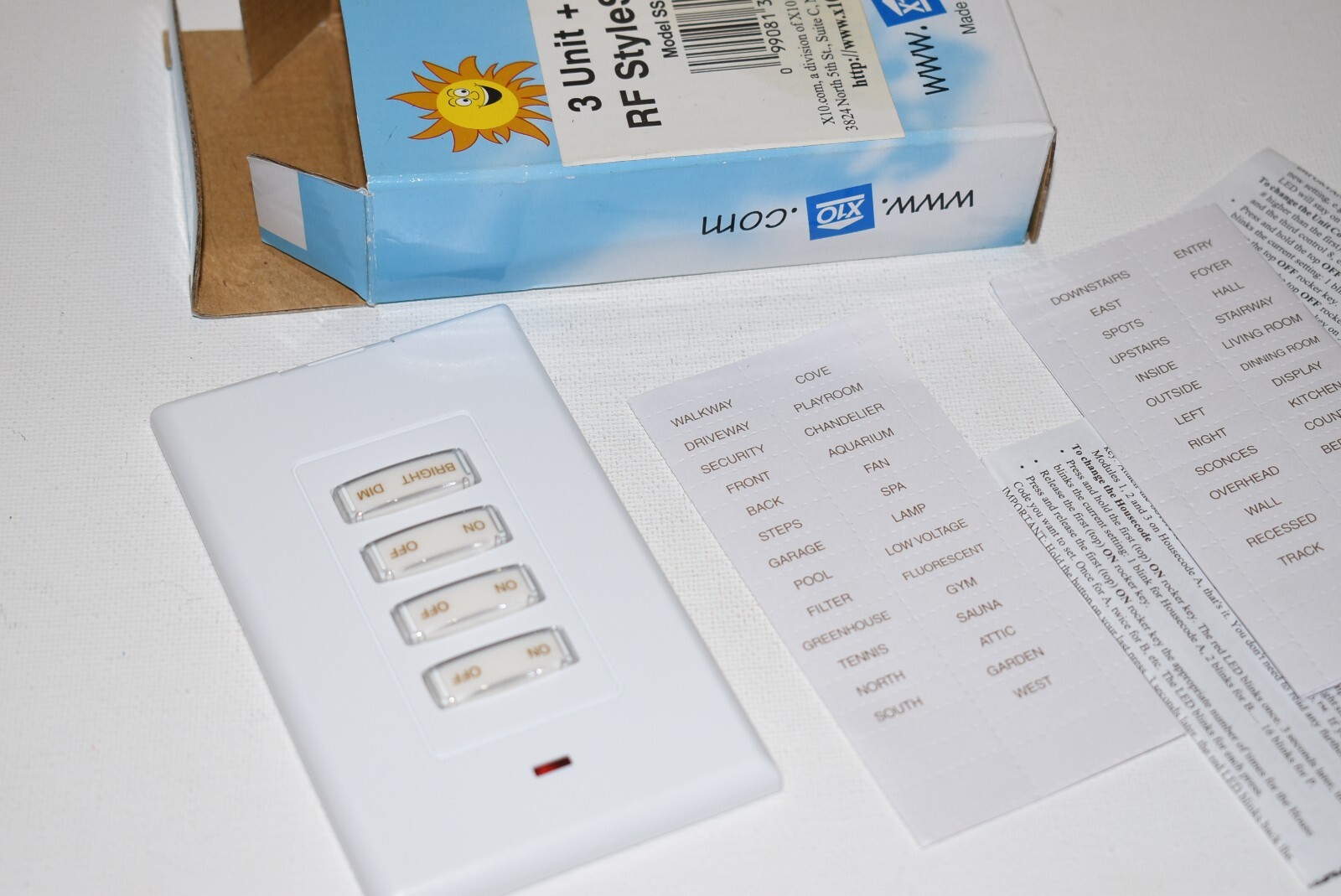 1 X10 Powerhouse Style Switch 3 + Dim Stick-A-Switch Model SS13A (SS13A-C)