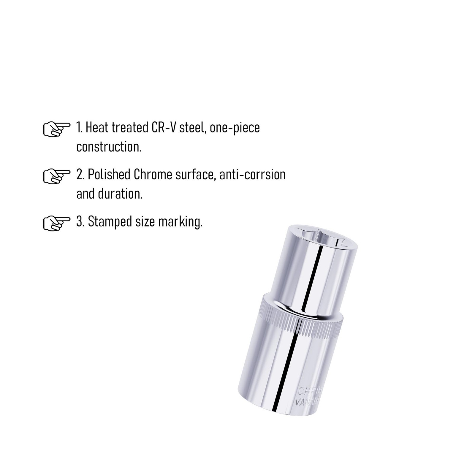 4 Pcs 6mm Shallow Socket, 1/4" Drive, 6-Point
