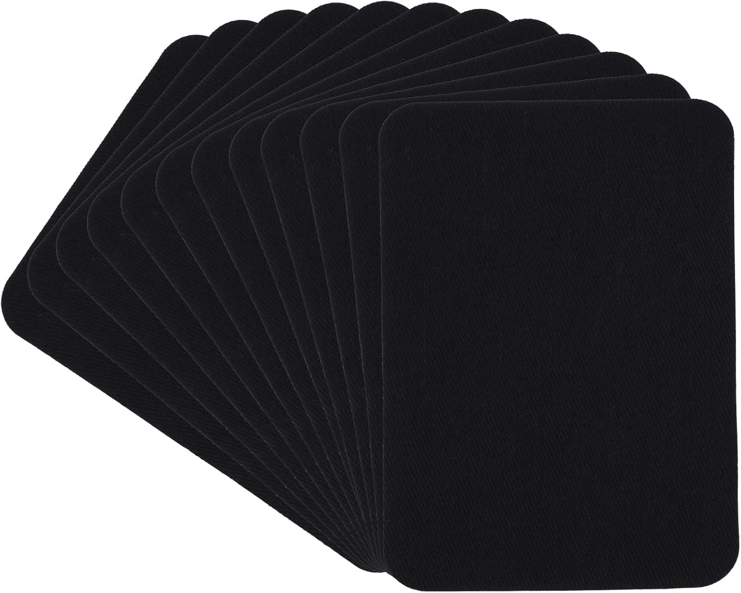 12 Pack Black Iron On Fabric Repair Patches 4x3 Inch Cotton Clothing Mending