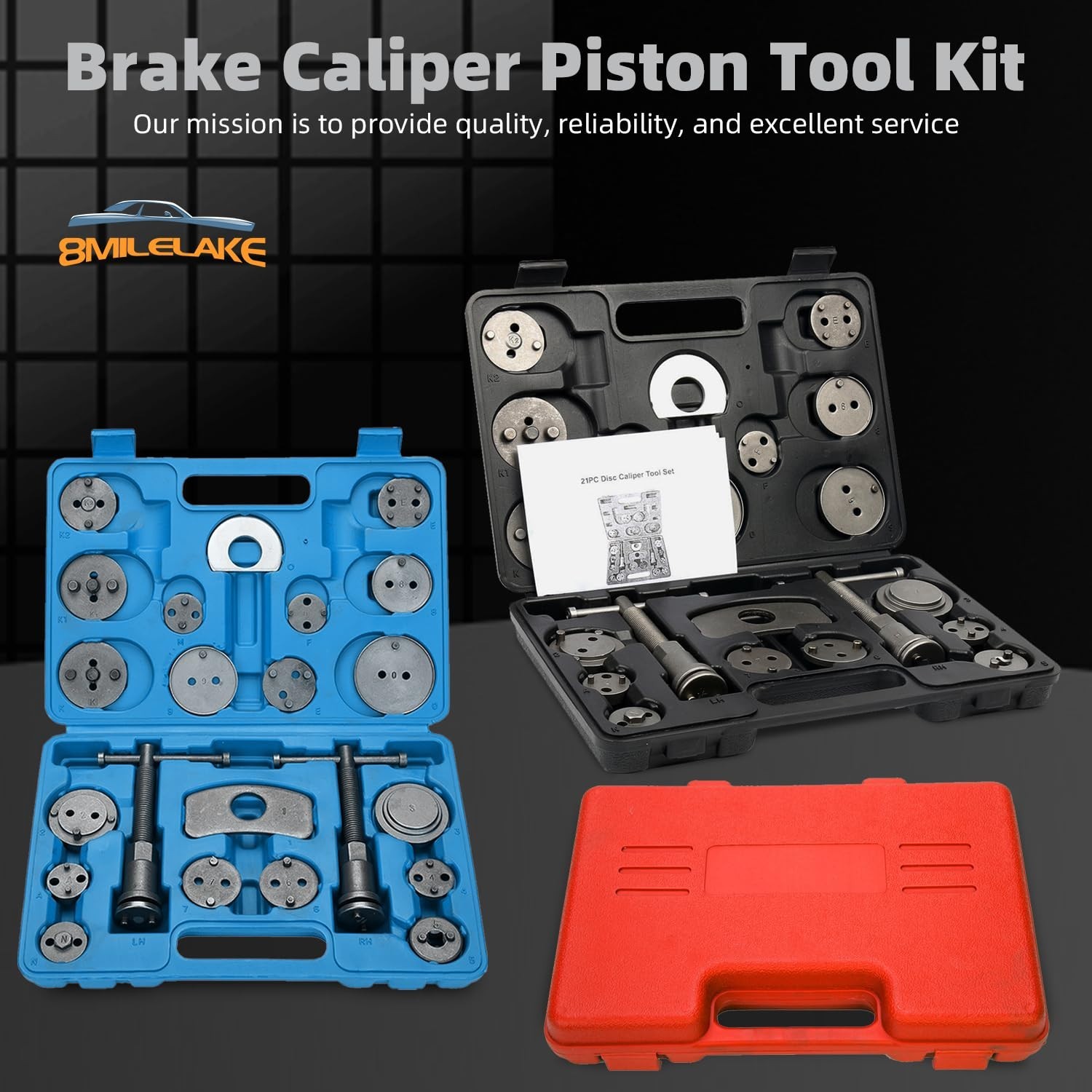 24pcs Heavy Duty Brake Caliper Compression Tool Kit for Brake Pad Replacement