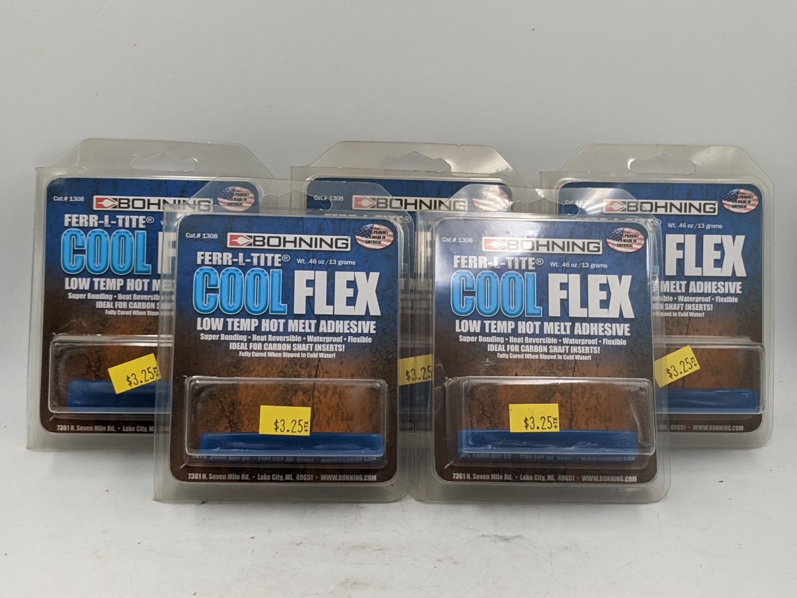 Bohning Cool Flex Hot Melt Adhesive Low Temp Ferr-L-Tite 1308, New Lot Of 5