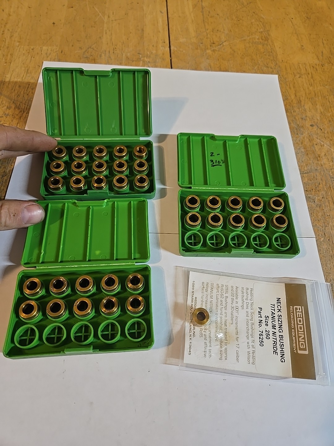 REDDING TITANIUM NITRIDE NECK SIZE BUSHING VARIOUS SIZES (SOLD INDIVIDUALLY)