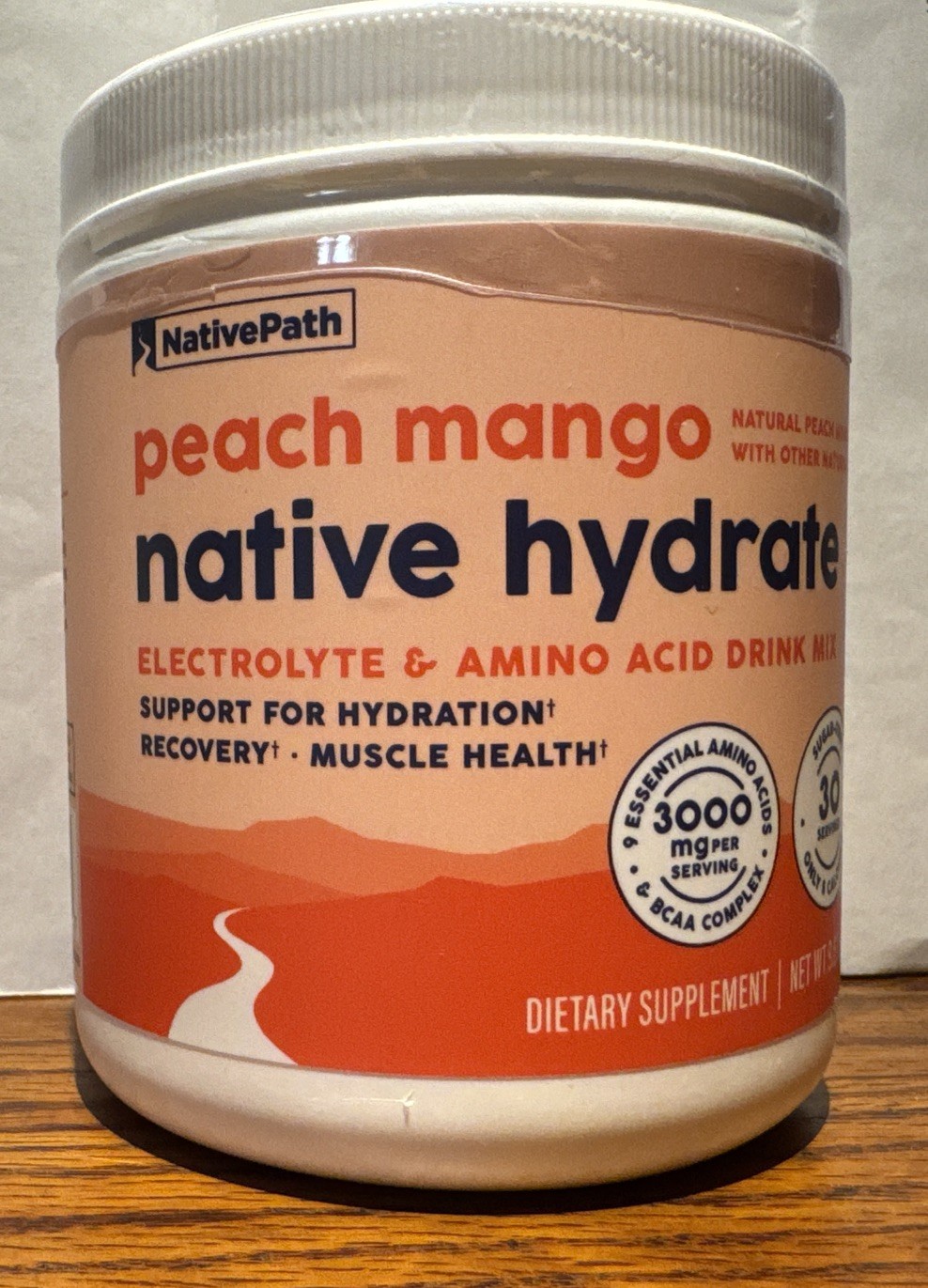 Electrolyte Powder with BCAAs, Zero Sugar, Peach Mango Flavor, Keto & Paleo