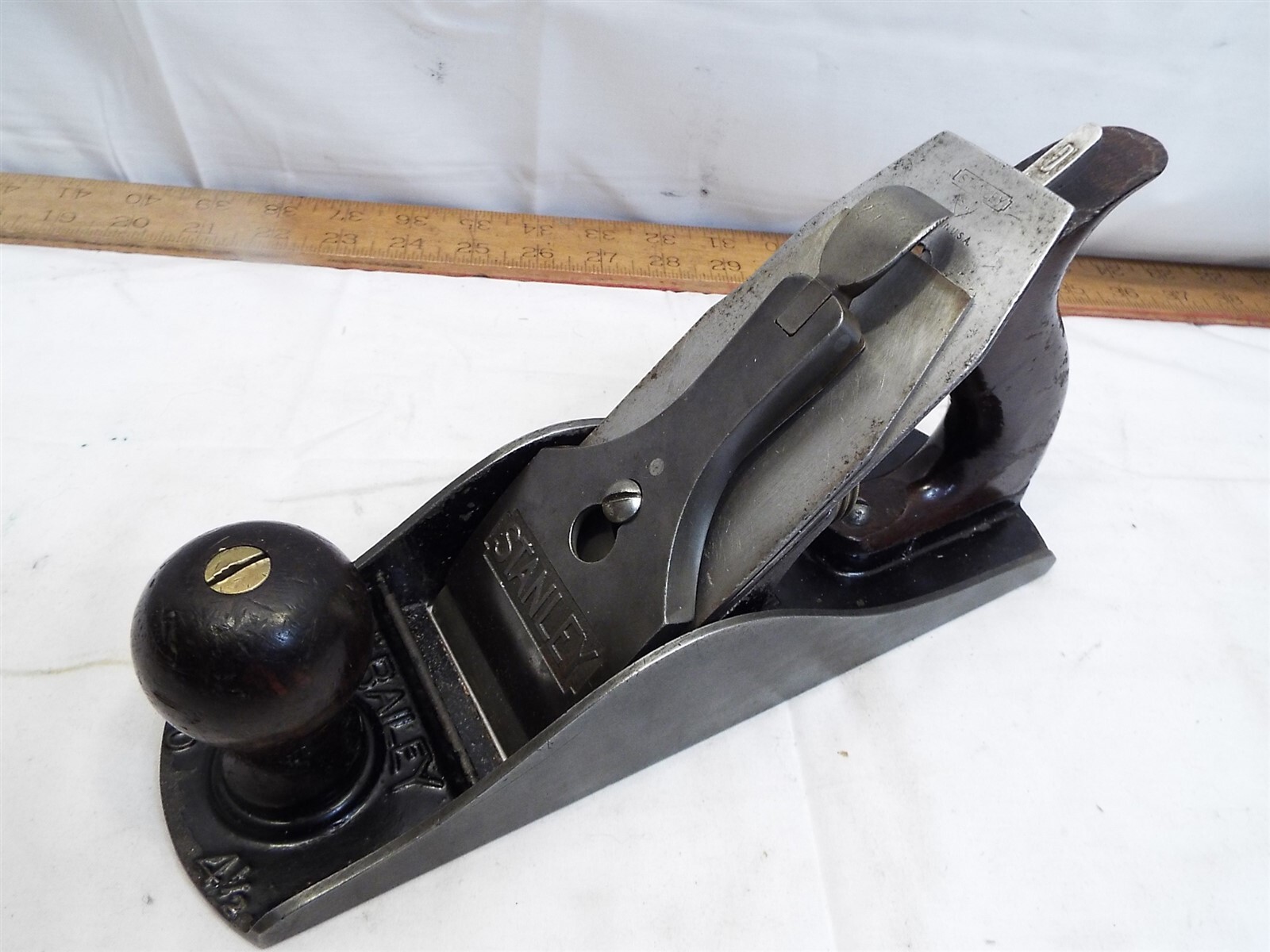 Stanley Bailey 4-1/2 Wide Jack Bench Plane Bailey 1867 Large Wheel Wood Tool