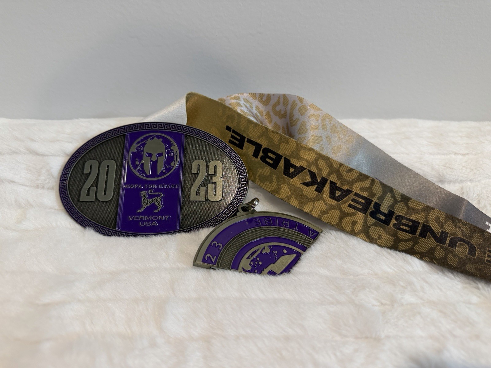 Spartan Vermont Ultra 2023 Finisher Medal with Lanyard Vermont USA Unbreakable