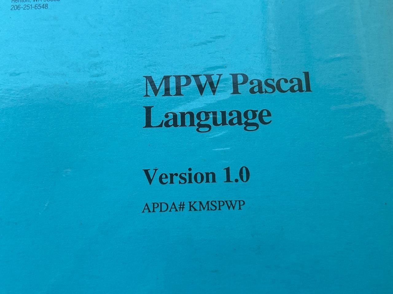 Apple MPW Pascal Language v1.0 Manual APDA KMSPWP w Disk Vintage