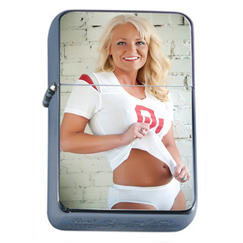 Oklahoma Pin Up Girls D1 Flip Top Oil Lighter Wind Resistant