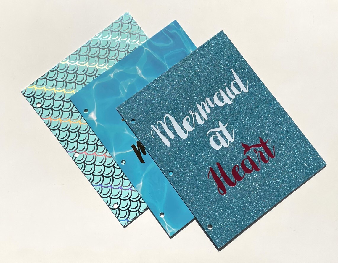 Eccolo 2-Pocket High Quality Premium Fashion Paper Portfolio Folders Mermaid