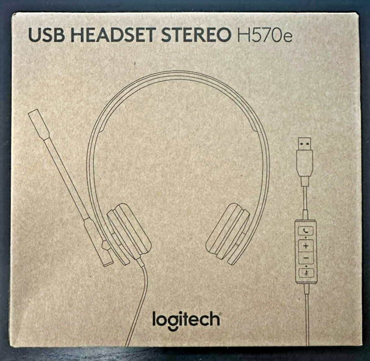 Logitech H570e USB Stereo Headset - Black (Model 981-000574)
