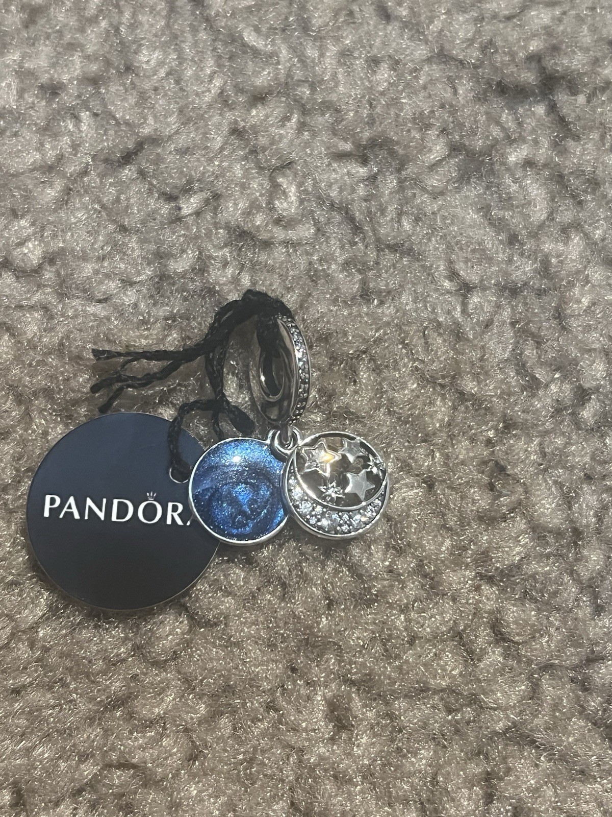 AUTHENTIC PANDORA MOON & BLUE SKY DANGLE CHARM #791993CZ