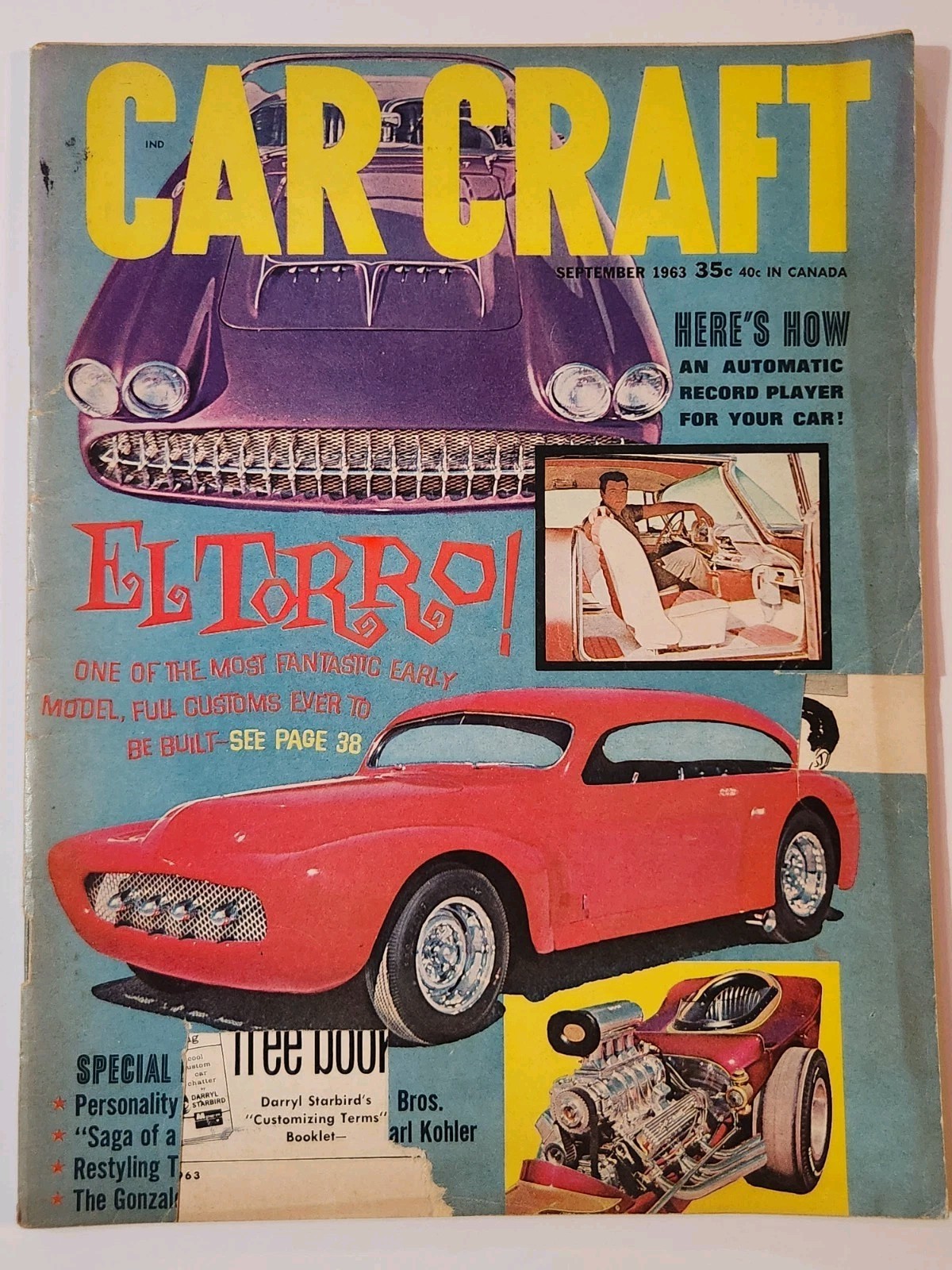 Car Craft Magazine September 1963 El Toro Custom Cars Early Hot Rods