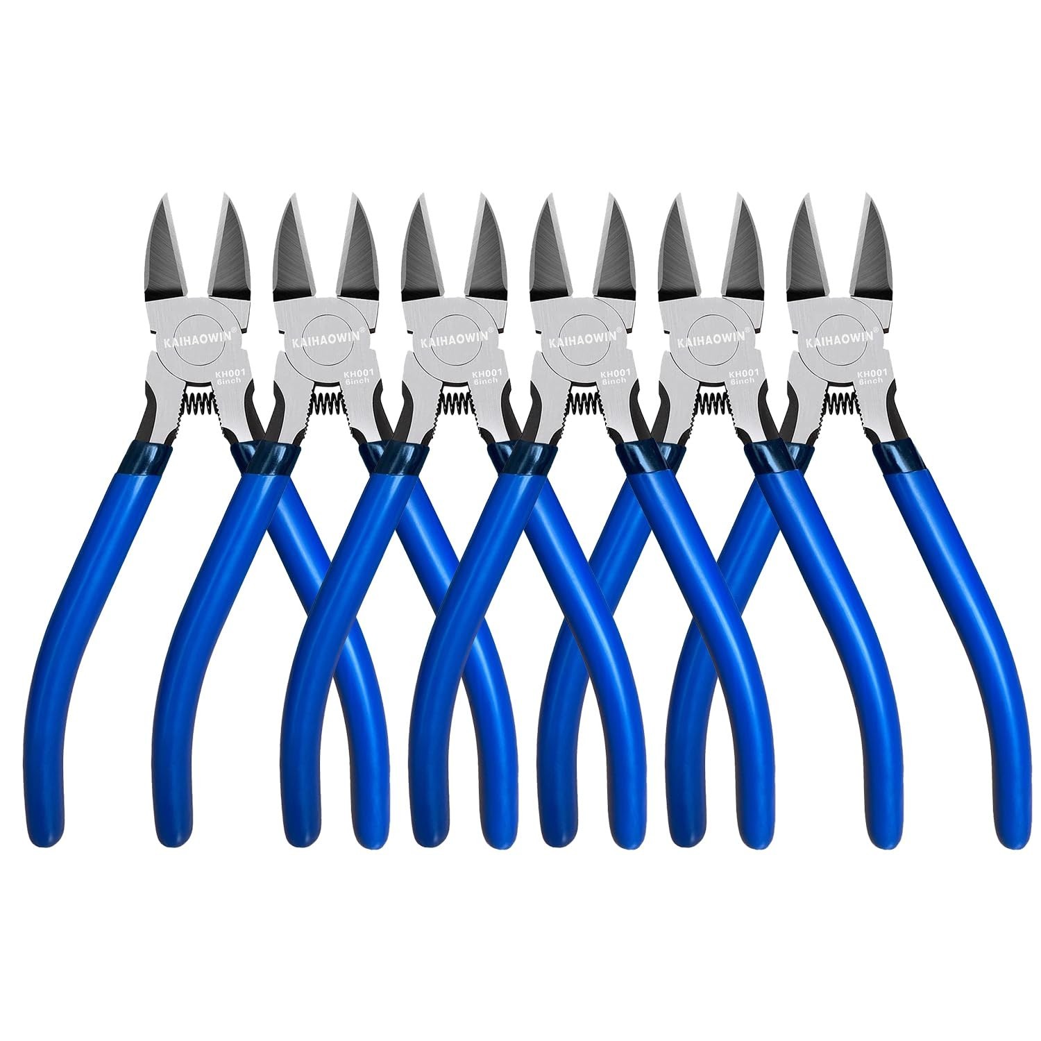 Wire Cutters 6 Pack, KAIHAOWIN 6 inch Dikes Small Wire Cutters Flush Cutters ...