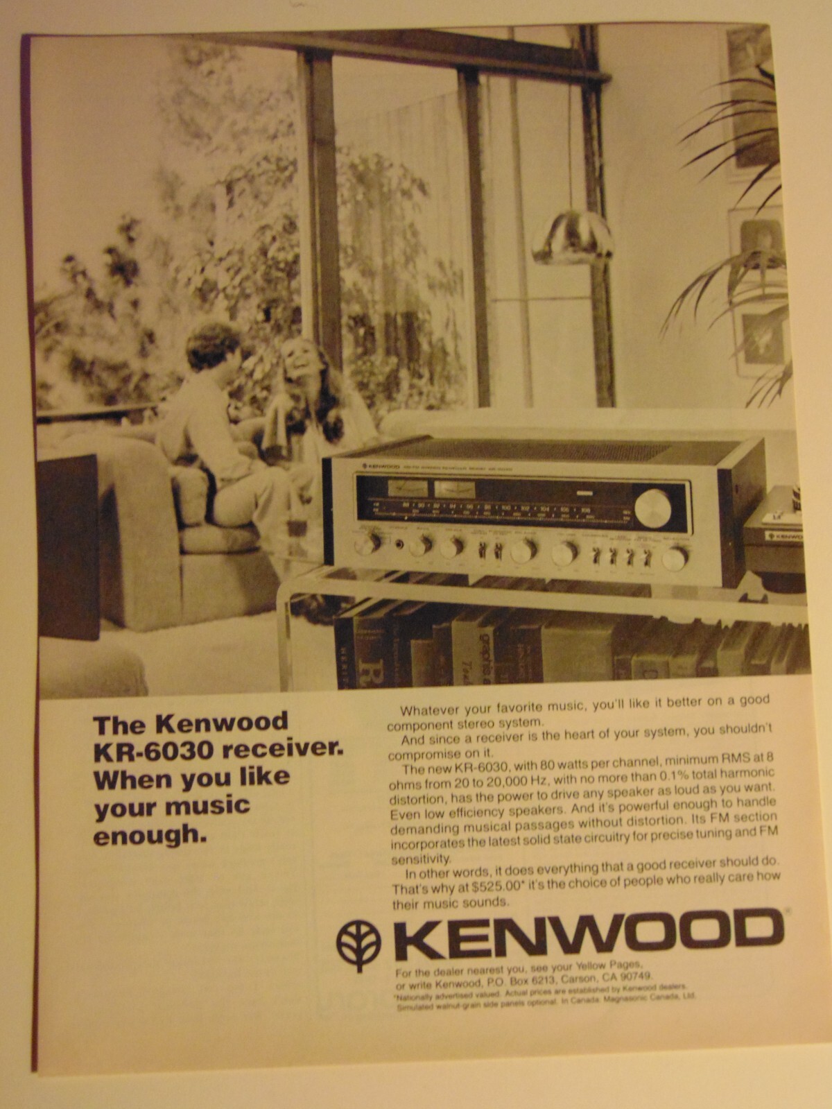 1978 KENWOOD KR-6030 Receiver print ad