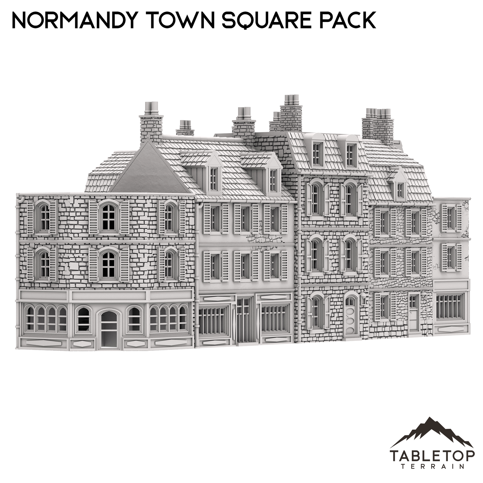 Normandy Town Square Pack - WWII Wargame Tabletop Terrain