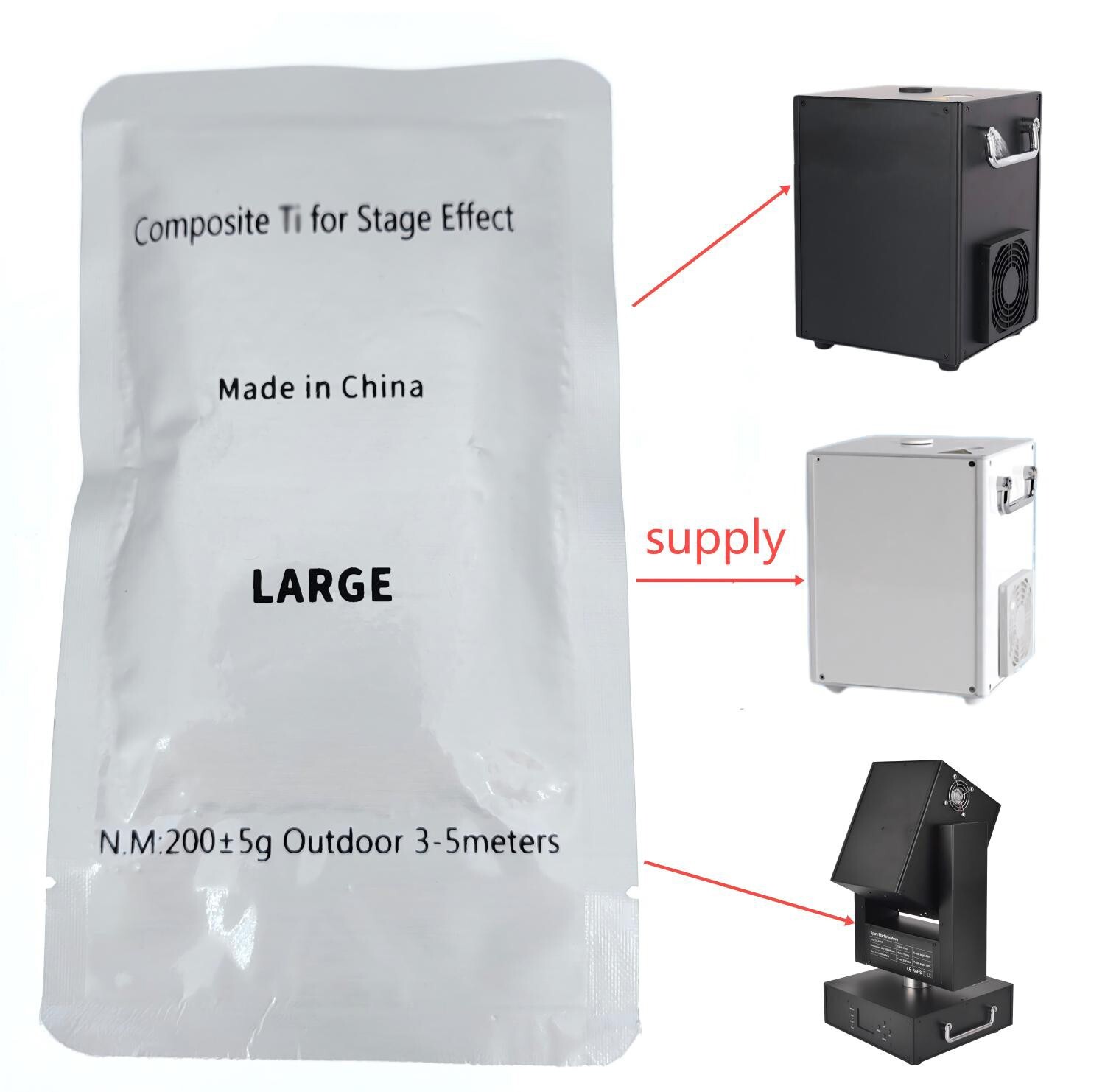 10Bags Cold Spark Machine Ti Powder 200g Bag 3-5M Range Stage EffectOutdoor(2kg)
